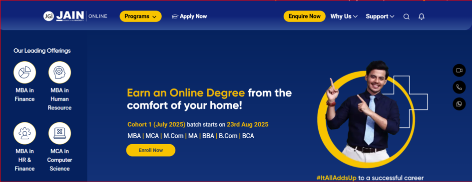 Jain University Online MBA Program