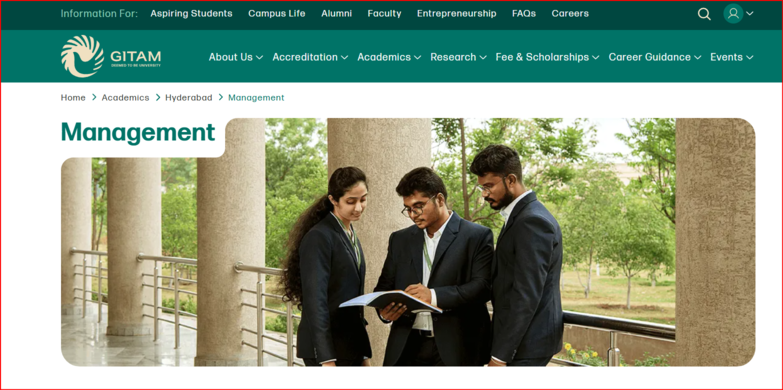 GITAM Hyderabad Business School – best MBA college with dual specializations