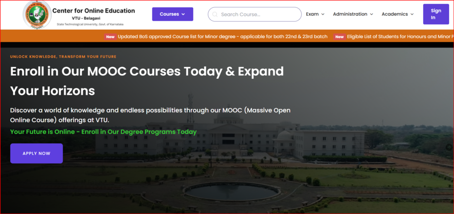 VTU Online (Visvesvaraya Technological University)