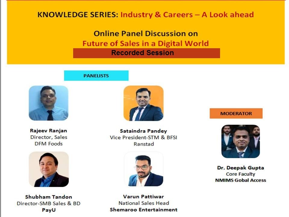 Recorded Session:- Future of Sales in a Digital World, NMIMS Knowledge series